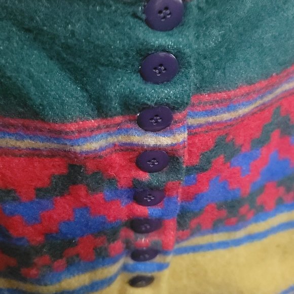 Atlast& Co. Winter mini skirt USED, beautiful colors, front opening, warm - Picture 4 of 4